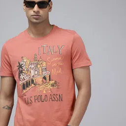 U.S. Polo Assn. Denim Co. Graphic Printed Pure Cotton Slim Fit T-shirt-image-49