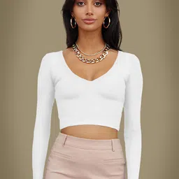 Dream Beauty Fashion Women Full Sleeves Crop Top-image-61