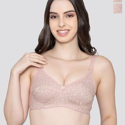 K LINGERIE Pack of 2 Mini Breathable Fabric Cups Wirefree Comfort Everyday Printed Bra-48