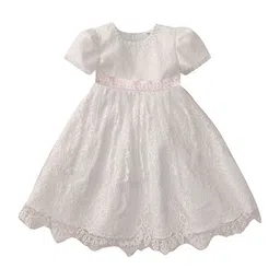 StyleCast x Revolte Girl Round Neck Puff Sleeves Net Fit and Flare Mini Dress-image-2