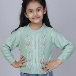 JoE Hazel Girls Floral Round Neck Pullover Sweaters-image-75