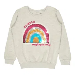 Bodycare Kids Grey Melange Embellished Full Sleeves Sweatshirt-image-8