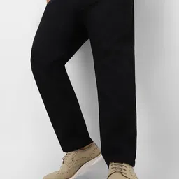 Urbano Plus Men Regular Fit Black Cotton Trousers-image-9