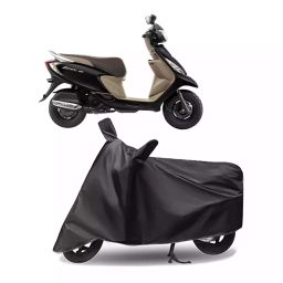 Auto Pearl Polyester Two Wheeler Cover for TVS Scooty Zest 110 BS6 (Grey)-image-59