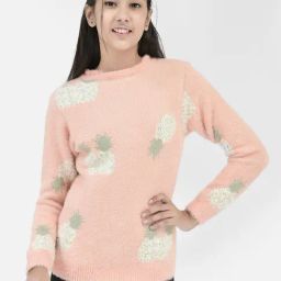 Crimsoune Club Kids Peach Printed Full Sleeves Sweater-image-69