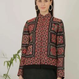 Kaanchie Nanggia Black Wool Self Design Jacket-image-55