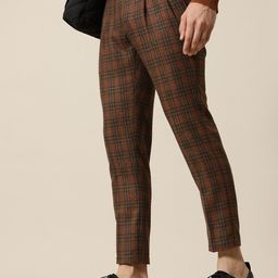 Mr Bowerbird Men Checked Tailored Pleated Trousers-picture-5