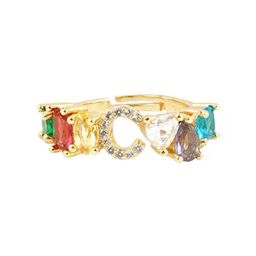 Joker & Witch Multi Lowe Colour Alphabet C Ring image 3