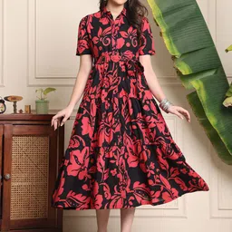 Claura Floral Print Maxi Midi Dress-picture-27
