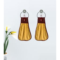 Athom Living Loop Hanging Cotton Washbasin Napkin Hand - Pack of 2-image-0