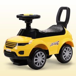 LuvLap Starlight Manual Push Ride on Car with Music & Horn Over Steering - Yellow-21