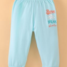 Tango Cotton Single Jersey Full Length Text Printed Lounge Pant - Aqua Blue-picture-10