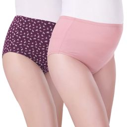Bella Mama Cotton Elastane High Coverage Printed Panty Set Pack Of 2 (Colour May Vary)-image-67