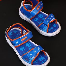 Kidsville Naruto Featuring Character Silhoutte Designed With Double Velcro Closure Sandals - Blue-image-4