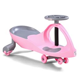 Kids Twister Swing Car with Light & Sound | Easy to Handle| Built for Rough Play| Encourages Physical Activity| Smooth Wheels| Colorful LED Lights - Pink-35