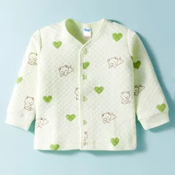 Tango Knit Full Sleeves Quilted Jhabla with Heart & Bear Print - Light Green-picture-12