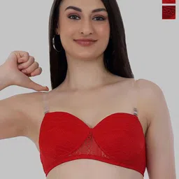 SELFCARE Women Pack of 2 Lace Half Coverage Lightly Padded Bra-picture-46