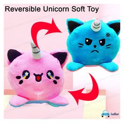 FunBlast Reversible Unicorn Soft Toy  2 in 1 Unicorn Stuffed Toys - Pink & Blue image 2