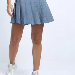 Tokyo Talkies Checked Flared Mini Skirt-picture-15
