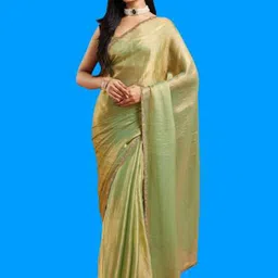 LOROFY Embellished Beads and Stones Satin Patola Saree-picture-38