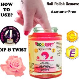 ecosoft ayurveda Ultimate Dip & Twist Instant Nail Polish Remover - Acetone Free, Enriched with Vitamin C or Vitamin E with ROSE Fragrance. Contains Hydrating Agents & Perfume. image 2