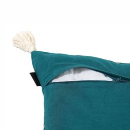 Ode & Cleo Turquoise Blue & White Set of 2 Abstract Square Cushion Covers image 4