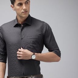 Van Heusen Pure Cotton Slim Fit Checked Formal Shirt-image-86