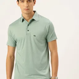FIFTY TWO Self Design Polo Collar Dri-Fit T-shirt-image-93