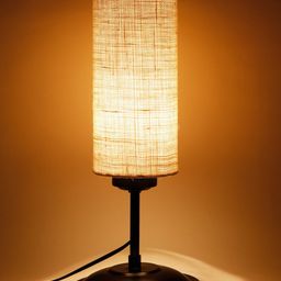 Devansh White Solid Cylindrical Table Lamp image 3