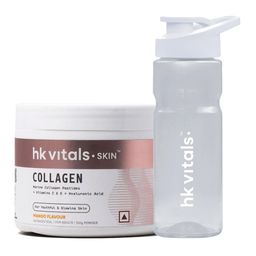 HealthKart HK Vitals Skin Radiance Collagen 100g Mango & Pocket Sip n Go Bottle Teal 300 ml Combo-23