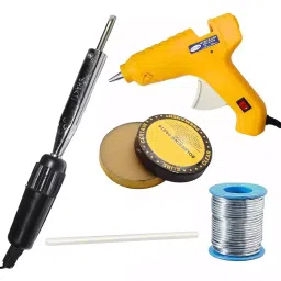 VMTRONIX Electric Soldering Iron, Glue Gun 40 W, 5 Pcs Glue Stick White, Soldering Wire Wick and Soldering Paste for Precision Electric Work-38