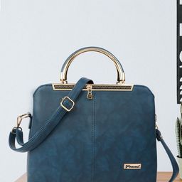 FOMMIL Colourblocked Structured Satchel With Applique-picture-29
