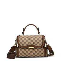 Angeline Geometric Printed Structured Satchel Bag image 1