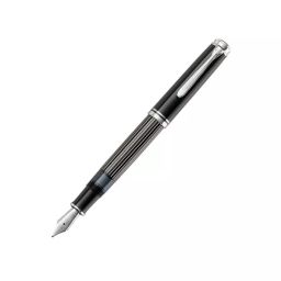 Pelikan Souverän M815 Metal Striped Edition Fountain Pen- 18 KT Gold Broad Nib-image-11
