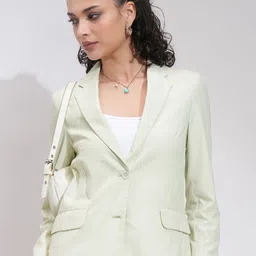CHIC BY TOKYO TALKIES Notched Lapel Collar Single-Breasted Blazer-53