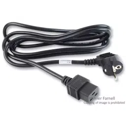 VOLEX PWR CORD, EURO PLUG-C19, BLACK, 2.5M, 2122H-44