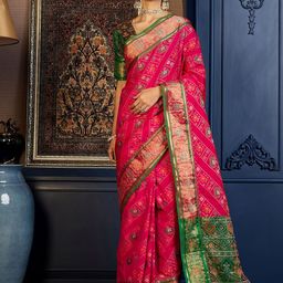 Sangria Woven Design Zari Banarasi Saree With Unstitched Blouse-picture-14
