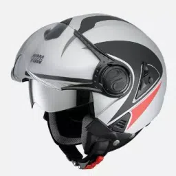 Studds N2 Matt Silver Grey Xtra Large (600 mm) Open Face Helmet, Downtown D3 Decor-image-88