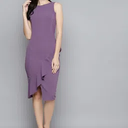 SASSAFRAS Lavender One Side Frill Bodycon-image-45