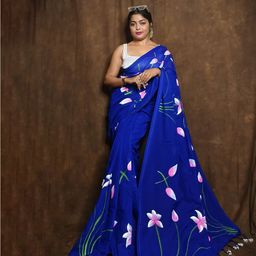Ruuprekha Floral Printed Pure Cotton Khadi Saree-50