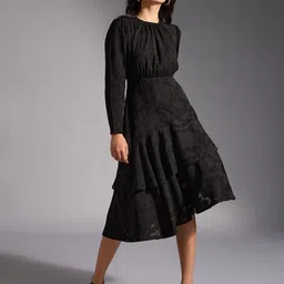20Dresses Women Floral Self Design Gathered Fit & Flare Dress-image-10