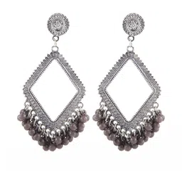 Creative Frogs Silver-Plated Alloy Jhumkas-image-16