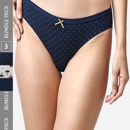 SOIE Mid Rise Medium Coverage Solid and Printed Cotton Stretch Briefs-51