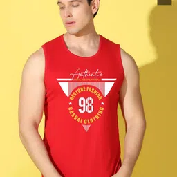 WOOSTRO Pack Of 2 Printed Super Combed Cotton Gym Vests VWS26(98 RED)(MORE OLIVE)-picture-10