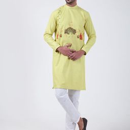 DEVOILER Ethnic Motifs Printed Mandarin Collar Straight Kurta-image-89