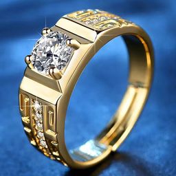 Lila Sterling Silver Gold-Plated AD-Studded Adjustable Finger Ring-image-97