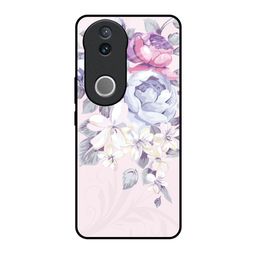 QRIOH Elegant Floral Printed Vivo V50e 5G Impact Resistant Back Case-picture-3