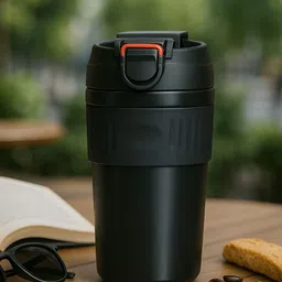Myntra Elegant Homes Black Stainless Steel Double Wall Vacuum Water Bottle-image-50