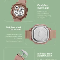 Otage Unisex Kids Patterned Dial & Straps Digital Multi Function Watch Kid-Home-Brown image 2