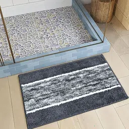 Homzz Grey & White Microfiber Non Slip Doormat-picture-20